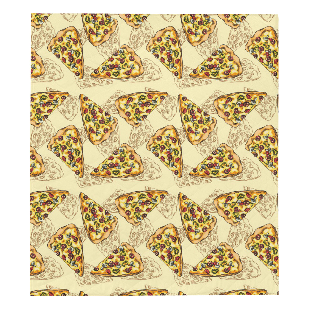 Pizza Pattern Print Design A01 Premium Quilt