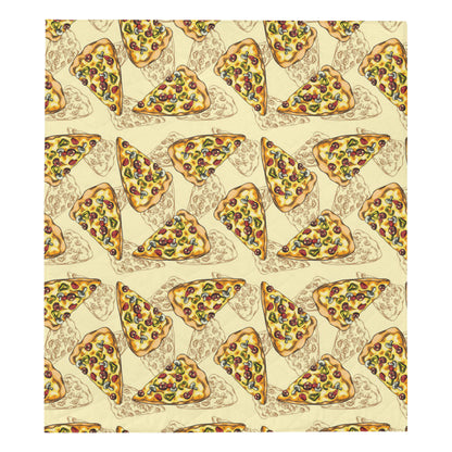 Pizza Pattern Print Design A01 Premium Quilt