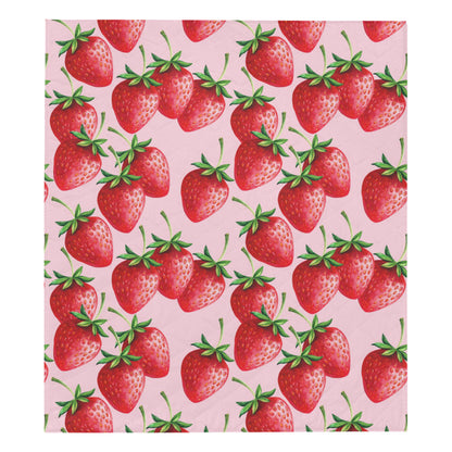 Strawberry Pattern Print Design SB03 Premium Quilt