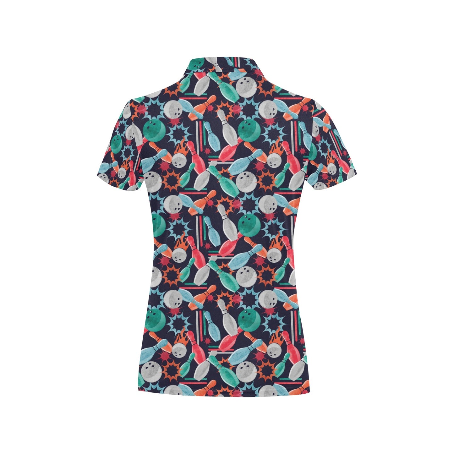Bowling Pattern Print Design 08 Women's Polo Shirt
