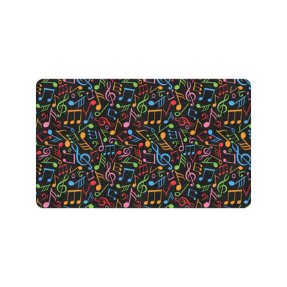 Music Note Colorful Themed Print Rubber Doormat