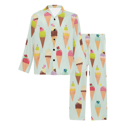 Ice Cream Pattern Print Design 03 Men's Long Pajama Set