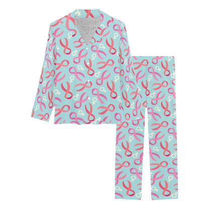 Breast cancer Pattern Print Design 03 Women's Long Pajama Set