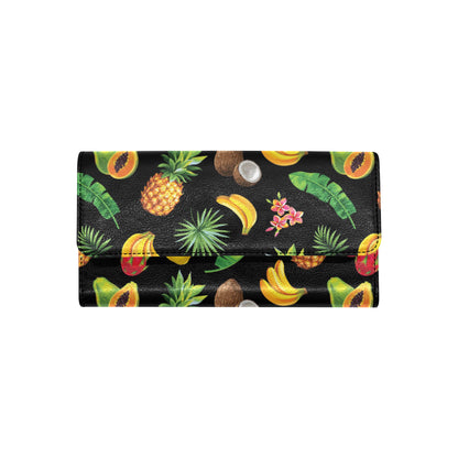 Tropical Fruits Pattern Print Design TF03 Women's Trifold Wallet