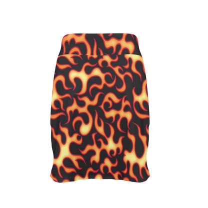Flame Fire Themed Print 17" Golf & Pickleball Skort with Pockets