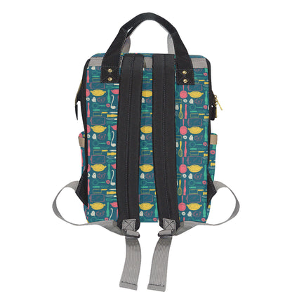Cooking Kitchen Tools Pattern Print Design 01 Diaper Bag Backpack