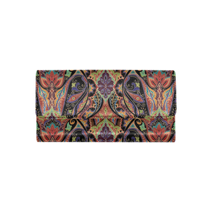 Bohemian Pattern Print Design 06 Women's Trifold Wallet