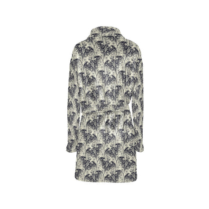 Bat Tribal Pattern Print Design 06 Women's Fleece Robe