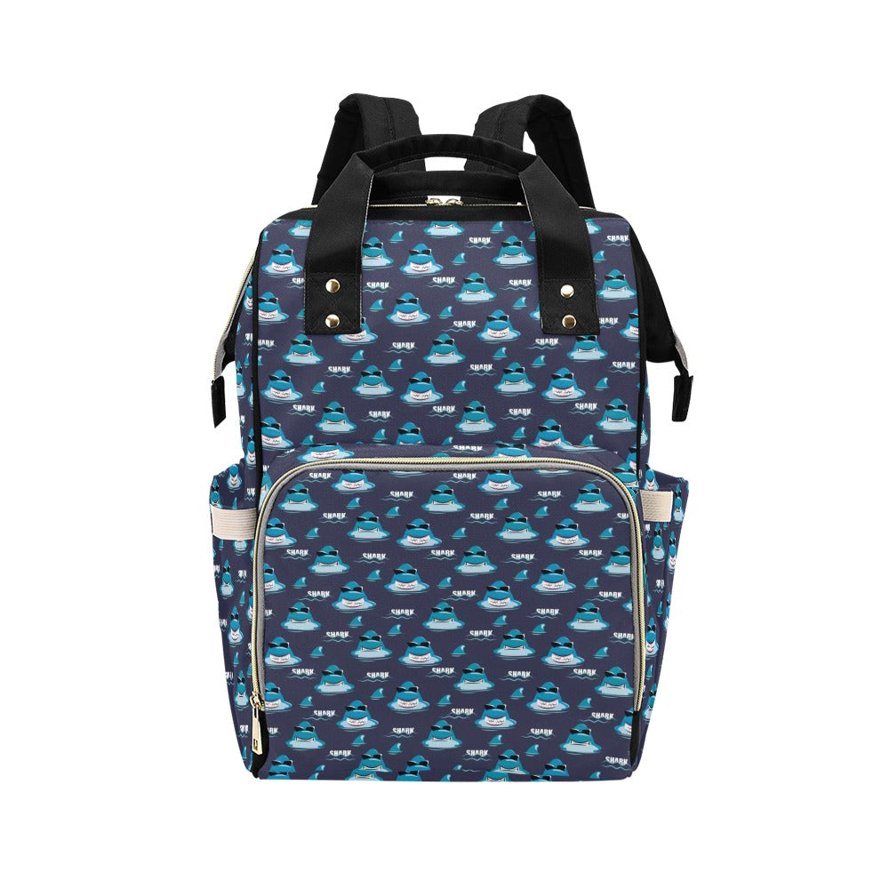 Shark Print Design LKS309 Diaper Bag Backpack