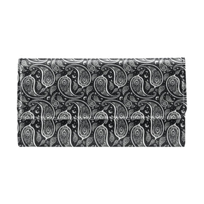 Paisley Black Design Print Women's Trifold Wallet