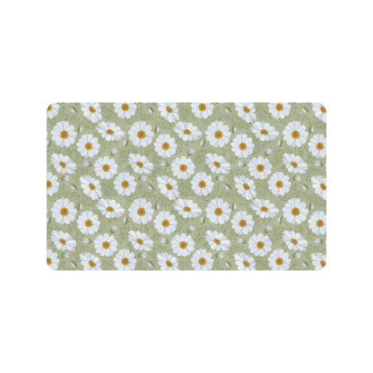Daisy Yellow Print Pattern Rubber Doormat