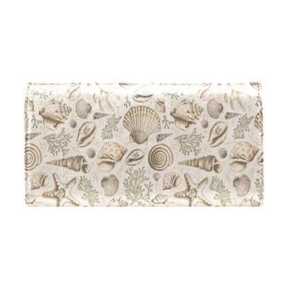 Seashell Print Design LKS304 Women's Trifold Wallet
