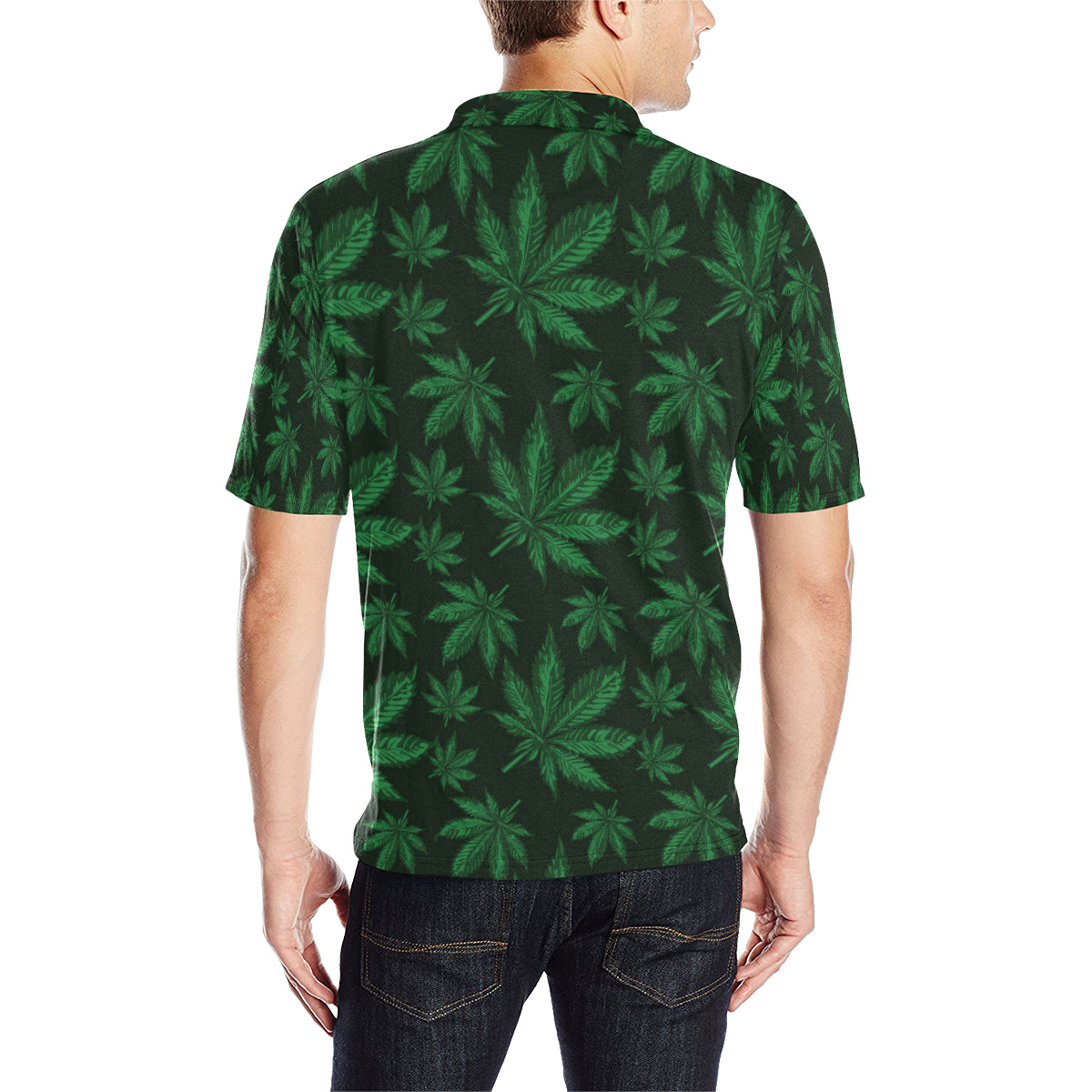 Pot Leaf Pattern Print Design A04 Men Polo Shirt
