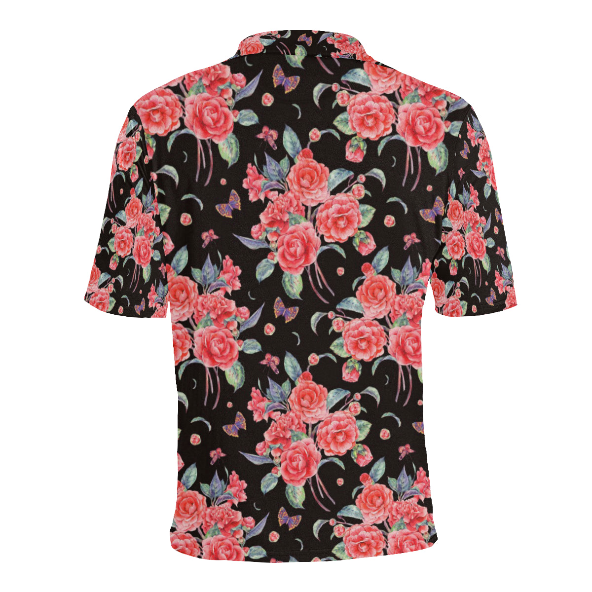 Camellia Pattern Print Design CM03 Men Polo Shirt