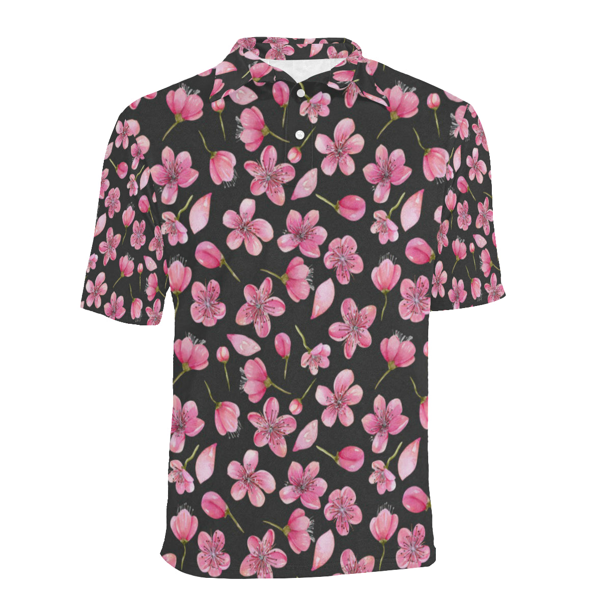 Apple blossom Pattern Print Design AB03 Men Polo Shirt