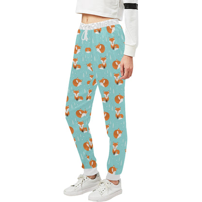 Fox Design Snow Print Pattern Unisex Sweatpants