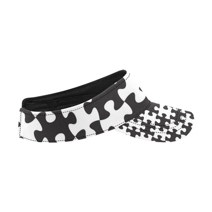 Puzzle Black White Pattern Print Design A02 Unisex Sun Visor
