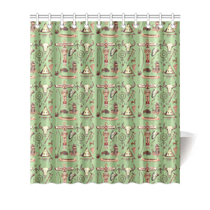 Native Indian Themed Design Print Shower Curtain