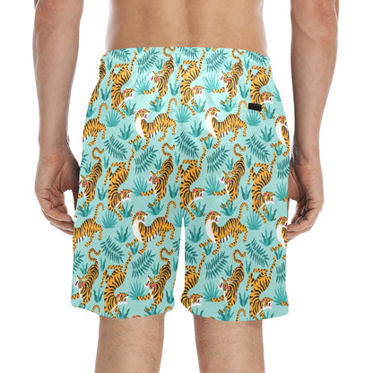 Tiger Print Design LKS304 Men's Swim Trunks Beach Shorts