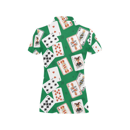 Poker Cards Pattern Print Design A03 Women's Polo Shirt