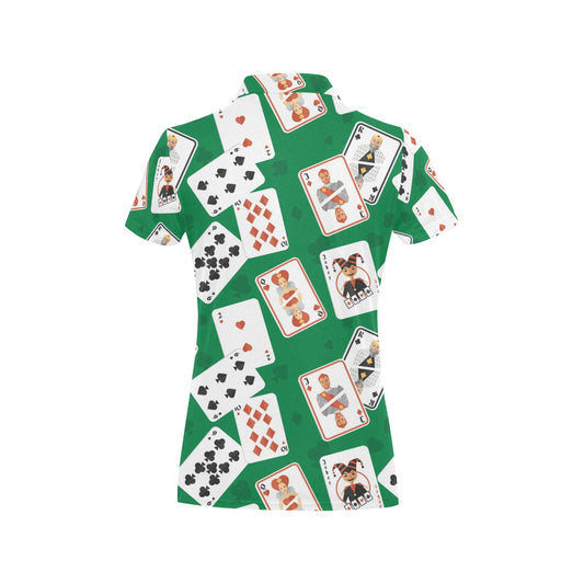 Poker Cards Pattern Print Design A03 Women's Polo Shirt