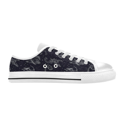 Zodiac Print Design LKS304 Women's White Low Top Shoes