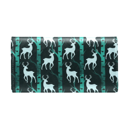 Deer Jungle Print Pattern Women's Trifold Wallet