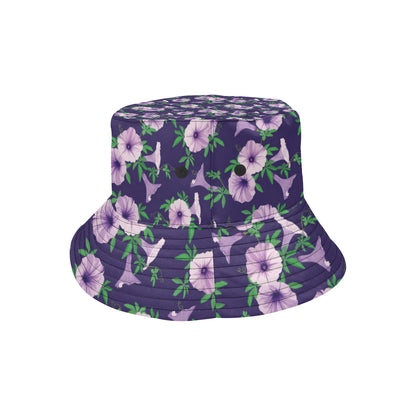 Morning Glory Pattern Print Design MG01 Unisex Bucket Hat