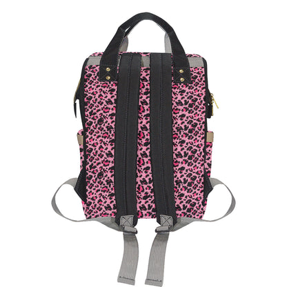 Cheetah Pink Pattern Print Design 01 Diaper Bag Backpack