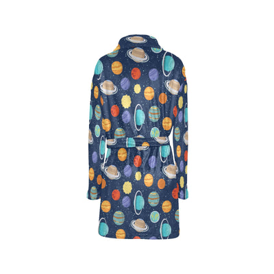 Planet With Star Print Design LKS303 Women's Fleece Robe