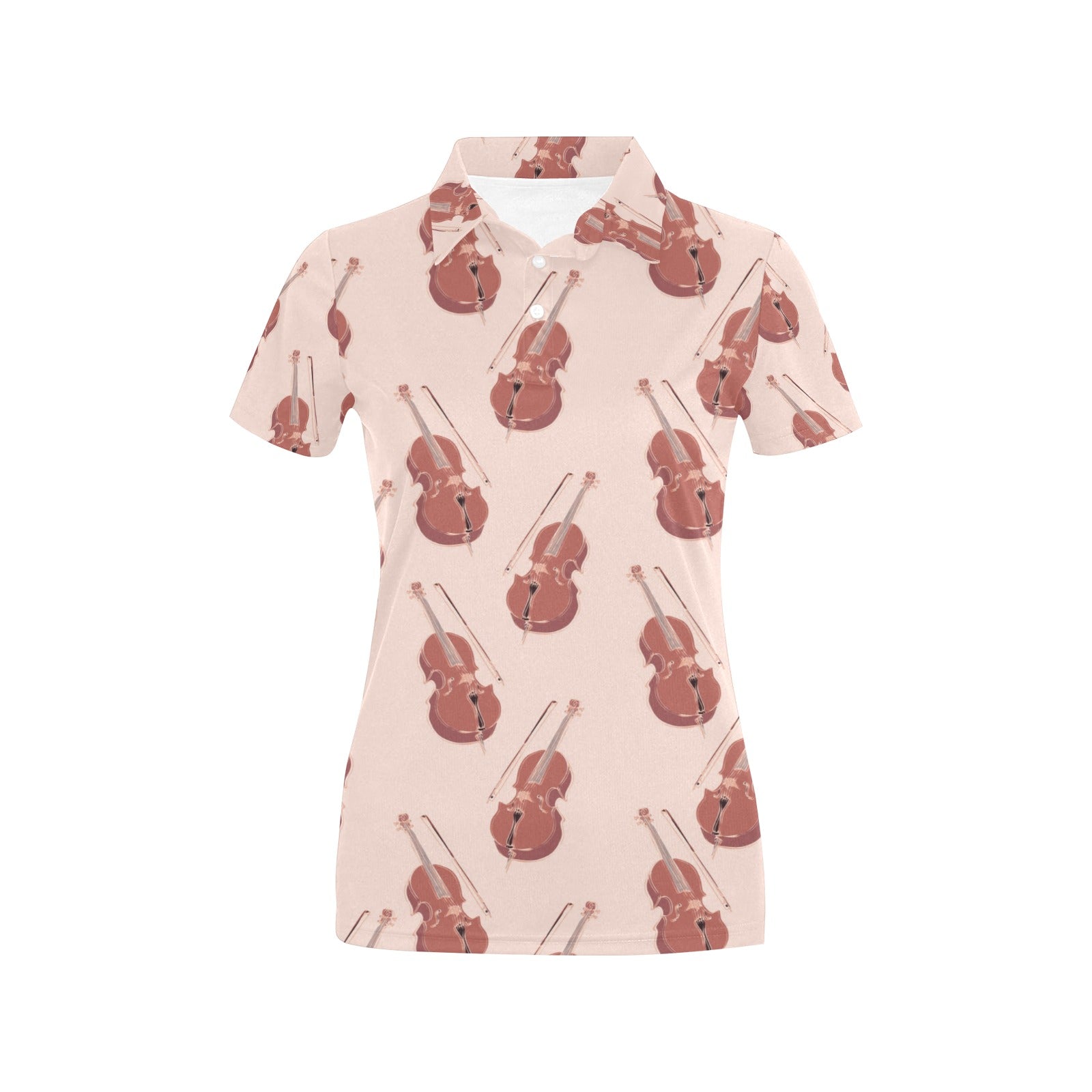 Cello Pattern Print Design 03 Women's Polo Shirt