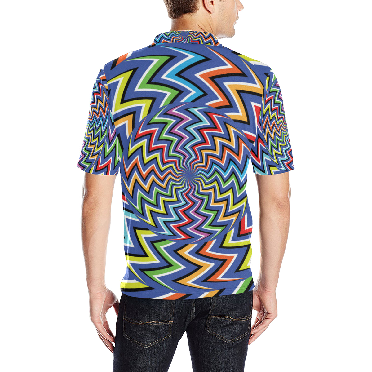 Optical illusion Pattern Print Design A02 Men Polo Shirt