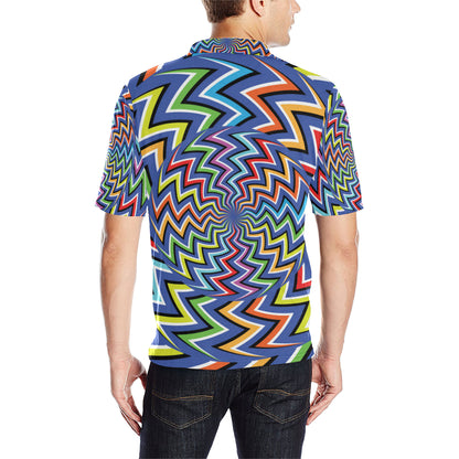 Optical illusion Pattern Print Design A02 Men Polo Shirt