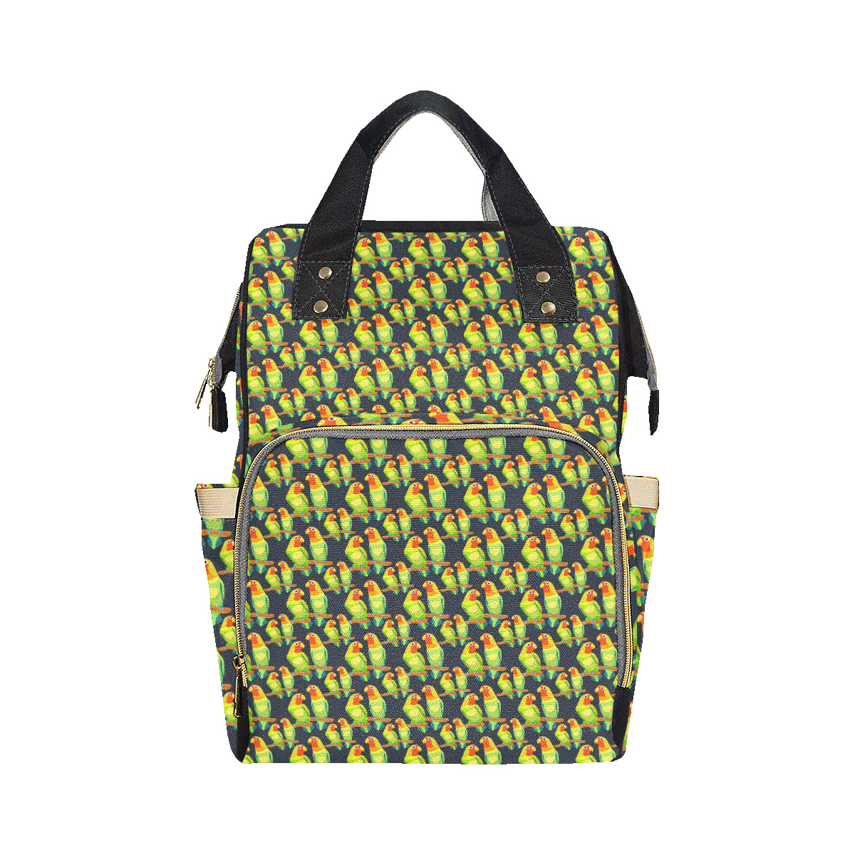 Lovebird Pattern Print Design 01 Diaper Bag Backpack