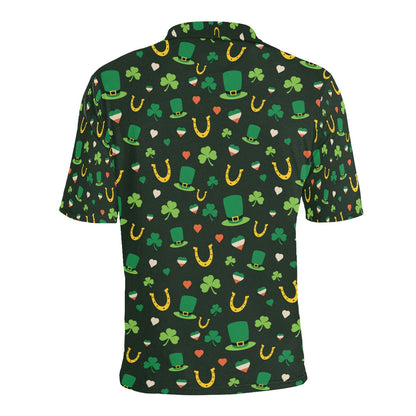 Shamrock Print Design LKS308 Men Polo Shirt