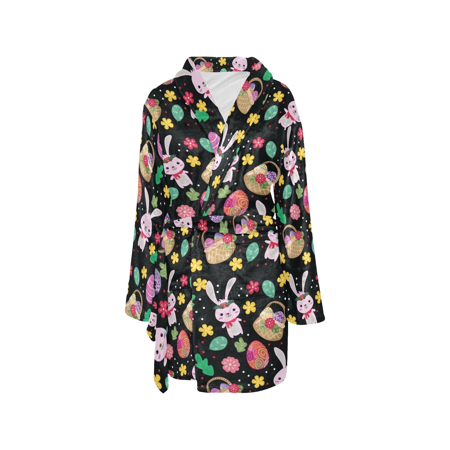 Easter Eggs Pattern Print Design RB05 Women's Fleece Robe