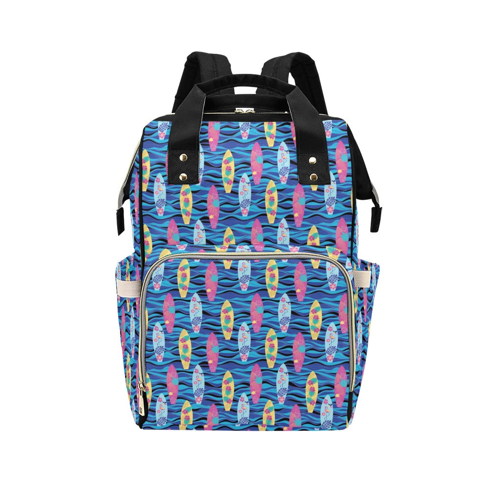 Surfboard Print Design LKS304 Diaper Bag Backpack