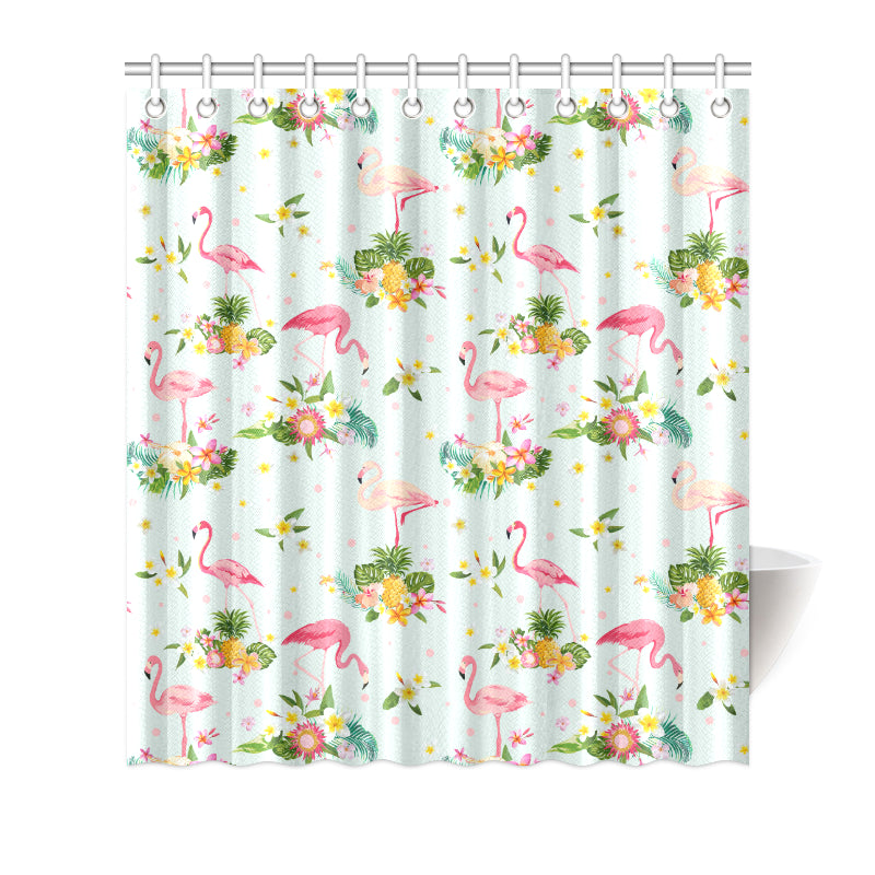 Flamingo Sweet Pattern Shower Curtain