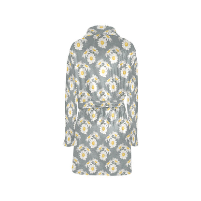 Daisy Pattern Print Design DS09 Women's Fleece Robe