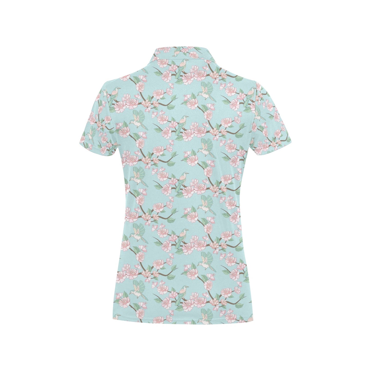 Cherry Blossom Pattern Print Design 02 Women's Polo Shirt