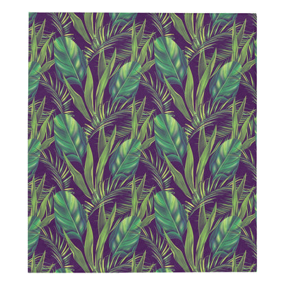 Palm Leaves Pattern Print Design PL03 Premium Quilt