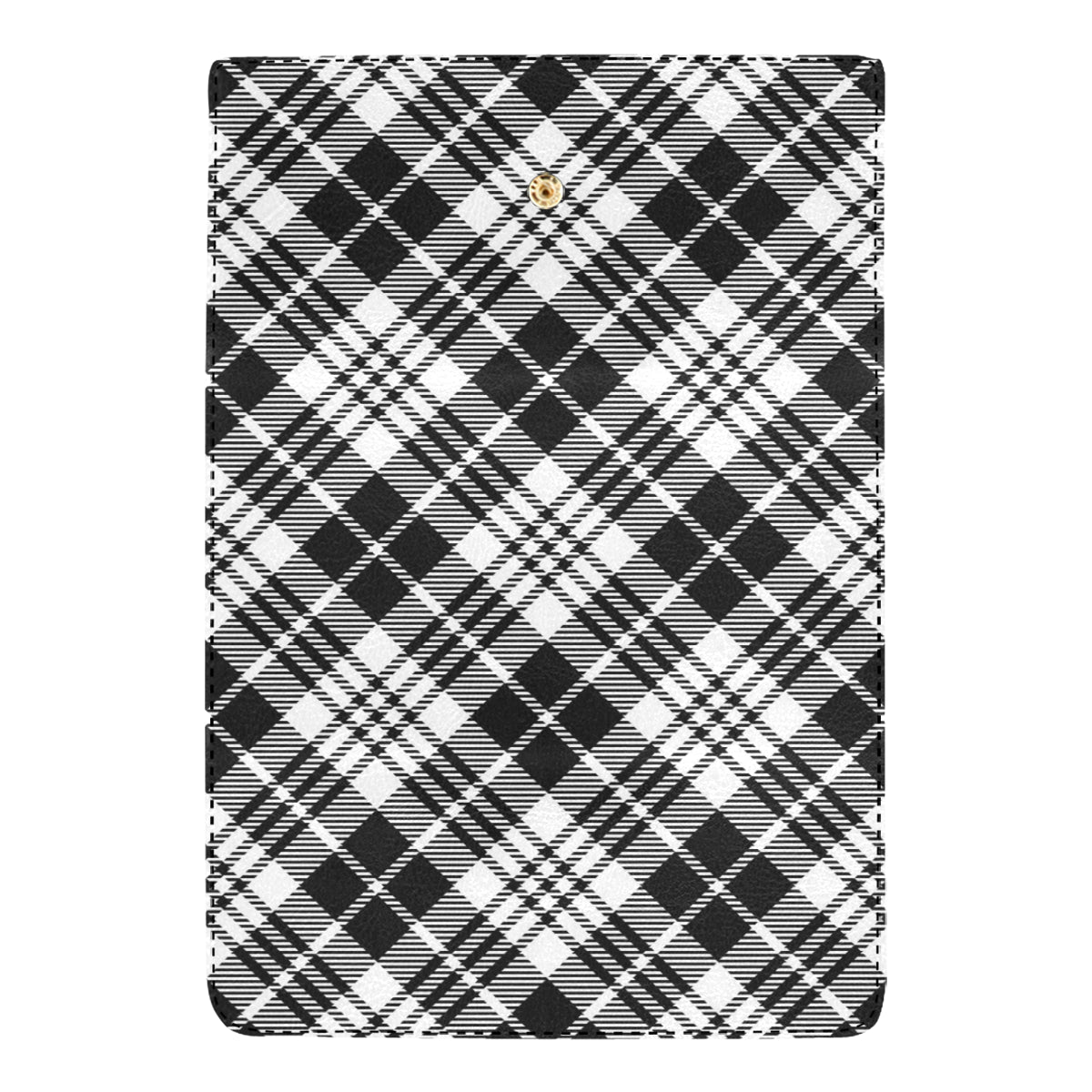 Plaid Black White Pattern Print Design A02 Women's Trifold Wallet