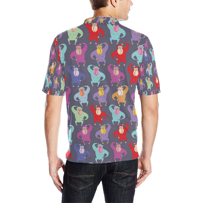 Chimpanzee Pattern Print Design 03 Men Polo Shirt