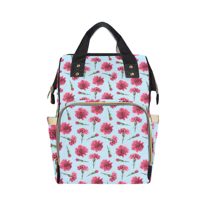 Carnations Pattern Print Design CN01 Diaper Bag Backpack