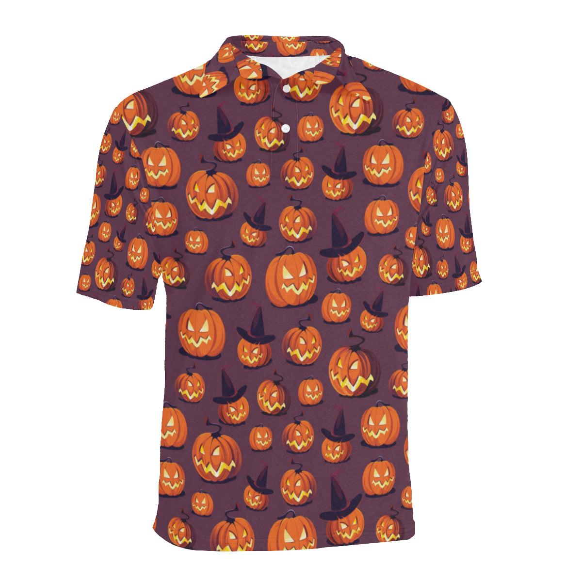 Halloween Pumpkin Pattern Print Design 03 Men Polo Shirt