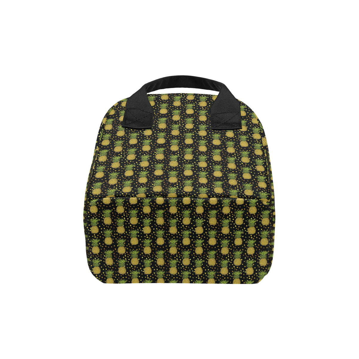 Pineapple Gold Dot Themed Print Insulated Lunch Bag