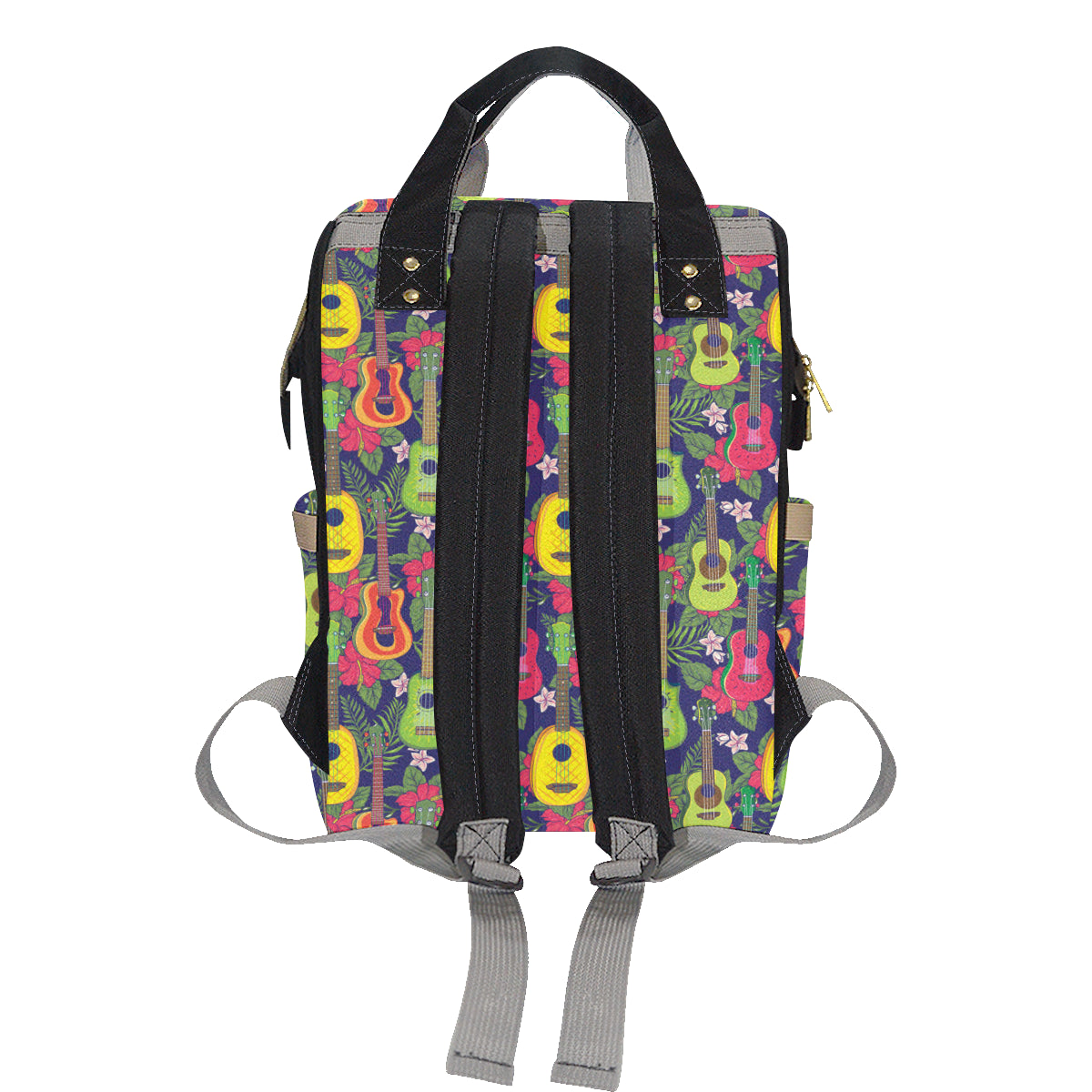 Ukulele Tropical Pattern Print Design 03 Diaper Bag Backpack