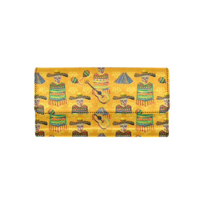 Maracas Mexican Style Pattern Print Design 02 Women's Trifold Wallet
