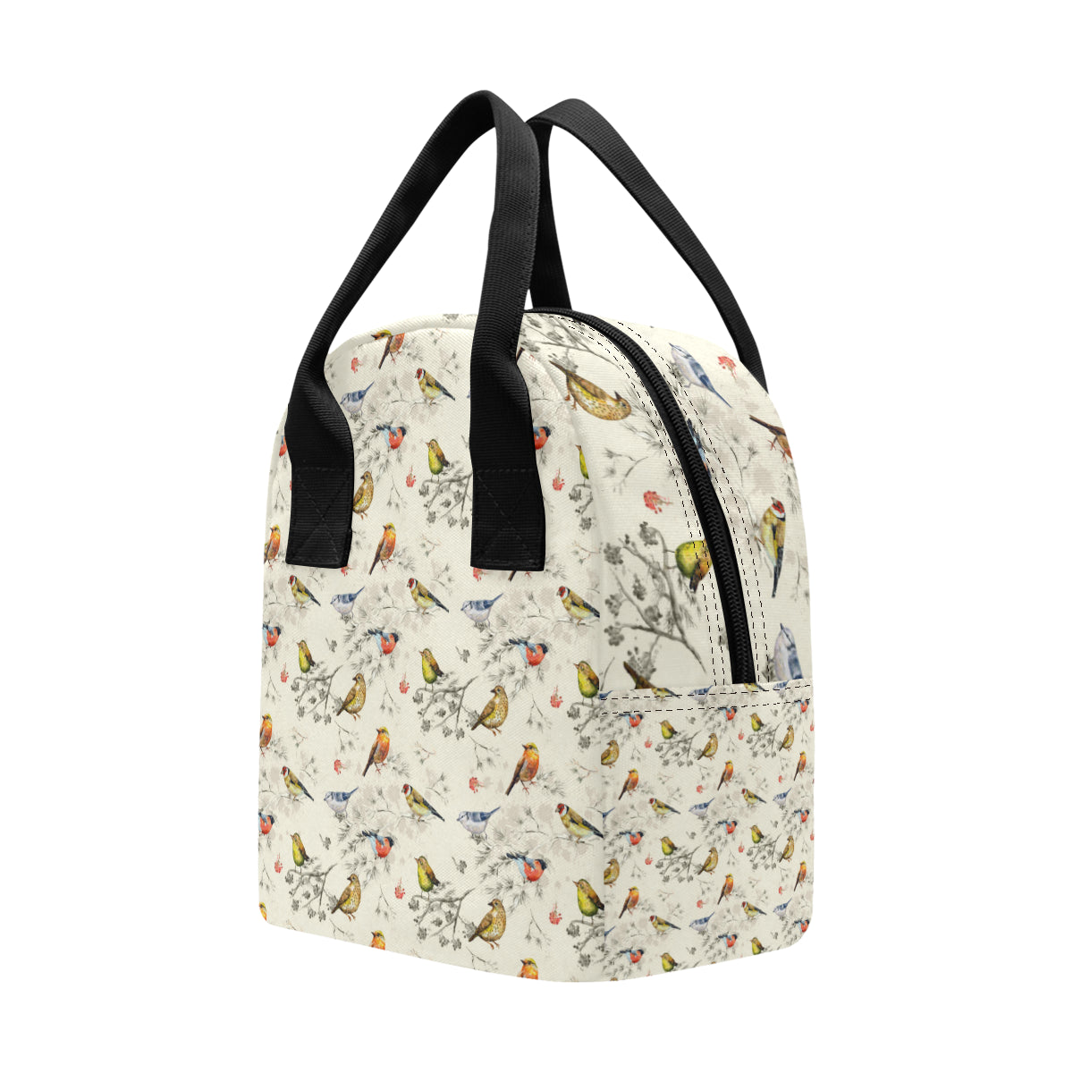 Bird Watercolor Design Pattern Insulated Lunch Bag