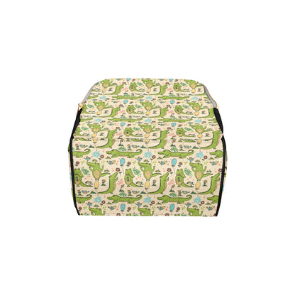 Alligator Pattern Print Design 01 Diaper Bag Backpack